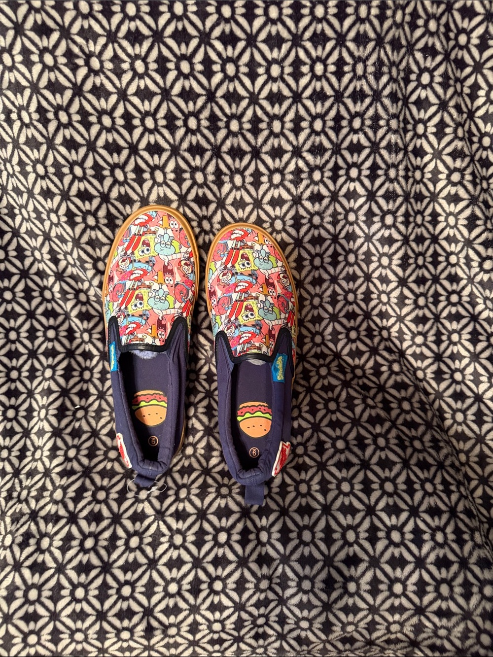 Women’s Slip-On Sneakers in Multicolor Cartoon Print